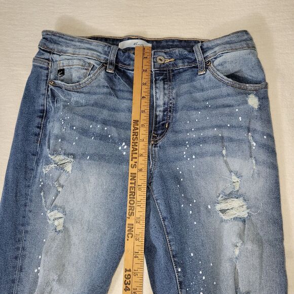 Kancan Jeans Womens Sz 11/29 Distressed Medium Wash University College School - Picture 16 of 16